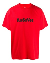 T-shirt à col rond imprimé rouge et noir PACCBET