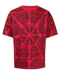 T-shirt à col rond imprimé rouge et noir PACCBET