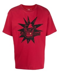T-shirt à col rond imprimé rouge et noir PACCBET