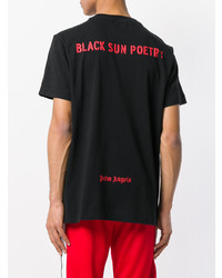 T-shirt à col rond imprimé rouge et noir Palm Angels