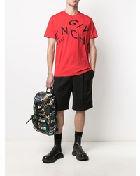 T-shirt à col rond imprimé rouge et noir Givenchy