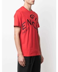 T-shirt à col rond imprimé rouge et noir Givenchy