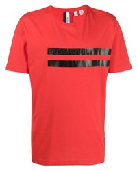 T-shirt à col rond imprimé rouge et noir Rossignol