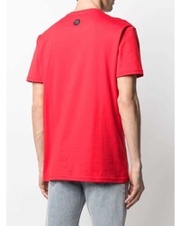 T-shirt à col rond imprimé rouge et noir Philipp Plein