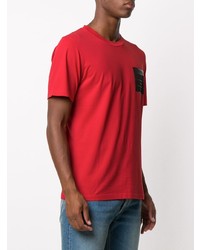 T-shirt à col rond imprimé rouge et noir Maison Margiela