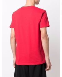 T-shirt à col rond imprimé rouge et noir Alexander McQueen