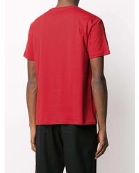 T-shirt à col rond imprimé rouge et noir Valentino