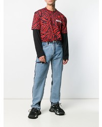 T-shirt à col rond imprimé rouge et noir Calvin Klein 205W39nyc