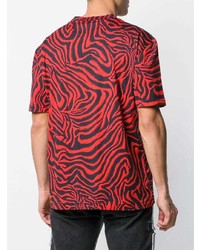 T-shirt à col rond imprimé rouge et noir Calvin Klein 205W39nyc