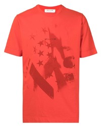 T-shirt à col rond imprimé rouge 1017 Alyx 9Sm