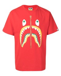 T-shirt à col rond imprimé rouge A Bathing Ape