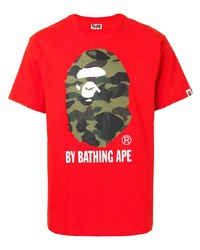 T-shirt à col rond imprimé rouge A Bathing Ape