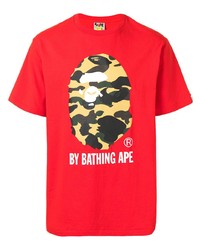 T-shirt à col rond imprimé rouge A Bathing Ape