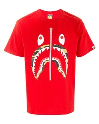 T-shirt à col rond imprimé rouge A Bathing Ape