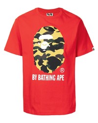 T-shirt à col rond imprimé rouge A Bathing Ape