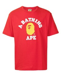 T-shirt à col rond imprimé rouge A Bathing Ape