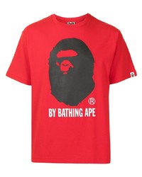 T-shirt à col rond imprimé rouge A Bathing Ape