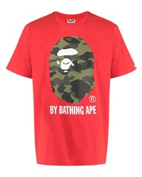 T-shirt à col rond imprimé rouge A Bathing Ape