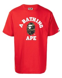 T-shirt à col rond imprimé rouge A Bathing Ape