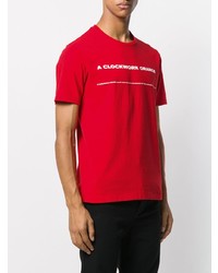 T-shirt à col rond imprimé rouge Undercover