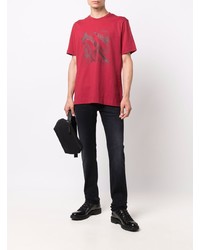 T-shirt à col rond imprimé rouge Z Zegna