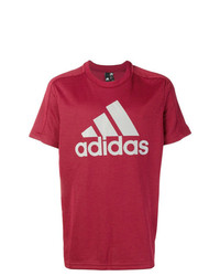 T-shirt à col rond imprimé rouge adidas