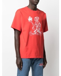 T-shirt à col rond imprimé rouge PACCBET