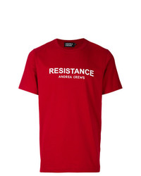 T-shirt à col rond imprimé rouge Andrea Crews