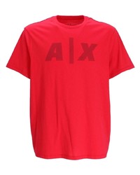 T-shirt à col rond imprimé rouge Armani Exchange