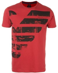 T-shirt à col rond imprimé rouge Armani Jeans