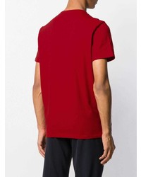 T-shirt à col rond imprimé rouge Moncler