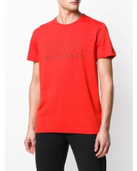 T-shirt à col rond imprimé rouge BOSS HUGO BOSS