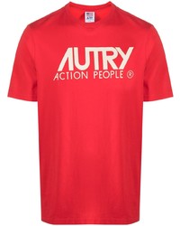 T-shirt à col rond imprimé rouge AUTRY