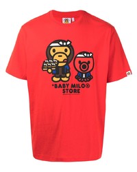 T-shirt à col rond imprimé rouge *BABY MILO® STORE BY *A BATHING APE®