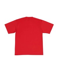 T-shirt à col rond imprimé rouge Balenciaga