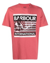 T-shirt à col rond imprimé rouge Barbour By Steve Mc Queen
