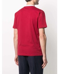 T-shirt à col rond imprimé rouge Brunello Cucinelli