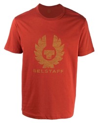 T-shirt à col rond imprimé rouge Belstaff