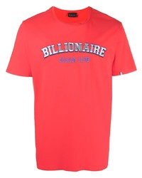 T-shirt à col rond imprimé rouge Billionaire