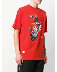 T-shirt à col rond imprimé rouge Heron Preston