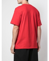 T-shirt à col rond imprimé rouge Supreme