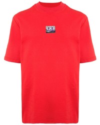 T-shirt à col rond imprimé rouge Boramy Viguier