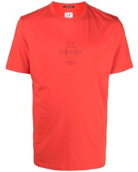 T-shirt à col rond imprimé rouge C.P. Company