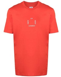 T-shirt à col rond imprimé rouge C.P. Company