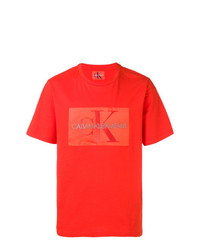 T-shirt à col rond imprimé rouge Calvin Klein Jeans