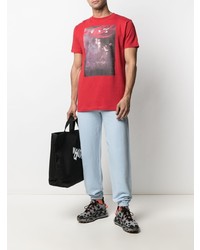 T-shirt à col rond imprimé rouge Off-White