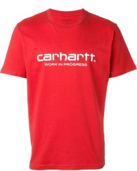 T-shirt à col rond imprimé rouge Carhartt