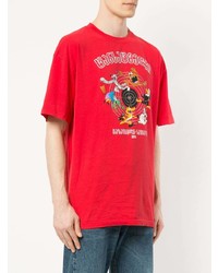 T-shirt à col rond imprimé rouge Vetements