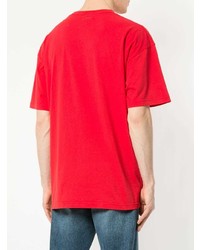 T-shirt à col rond imprimé rouge Vetements