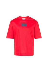 T-shirt à col rond imprimé rouge Cerruti 1881